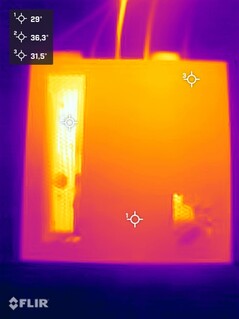 Minisforum MS-02 Ultra during stress test (top side)