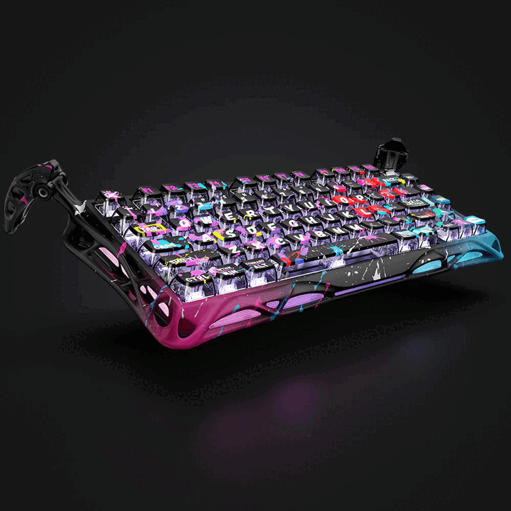 The Gravastar Mercury V75 Pro Neon Graffiti Edition features an 8,000 Hz wired polling and 0.125 ms response time (Image source: Gravastar)