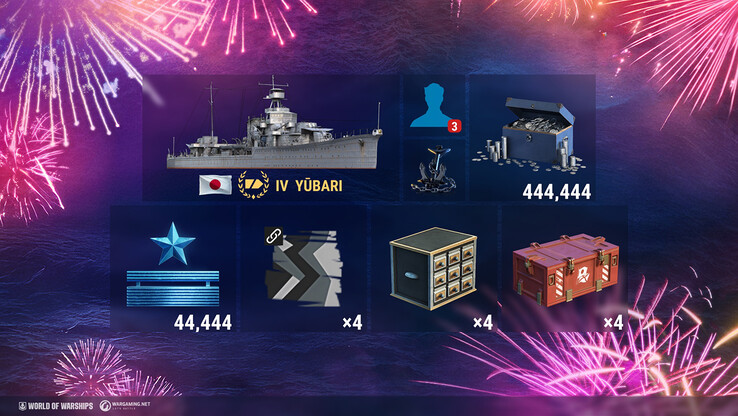 Items included in the World of Warships — Anniversary Party Favor DLC (Image source: Epic Games Store)
