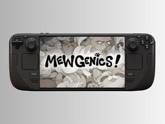 Mewgenics' logo and the Steam Deck. 