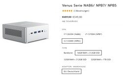 Minisforum Venus Series NPB5, configurations (source: Minisforum)