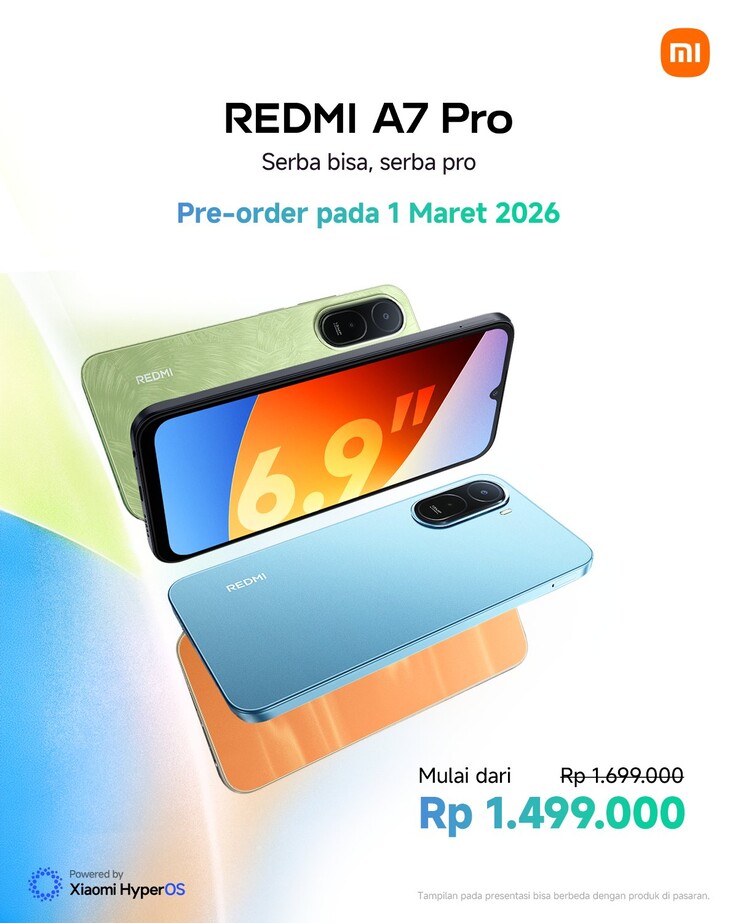The Redmi A7 Pro in different color options.