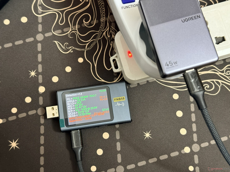 Ugreen Nexode Air 45W Slim supported charging protocol test