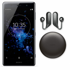 Sony&#039;s XZ2 Premium is shipping with free Ear Duo headphones for pre-orders. (Source: Sony)