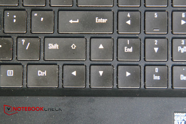 Narrow enter key and little space around the arrow keys