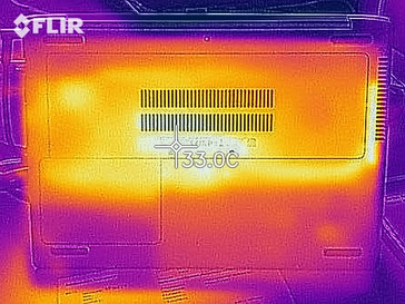 Thermal imaging of the bottom of the device at idle