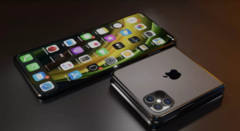 A Galaxy Z Flip-like iPhone foldable concept. (Image: iOS Beta News)