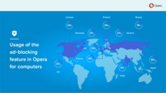 Opera&#039;s ad-blocker usage map. (Source: Opera)