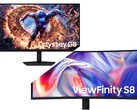 Samsung Odyssey G8 (top) and ViewFinity S8 (bottom).