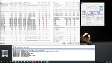 The Intel Core i5-9600K running at 4.8 GHz and 1.35 V during a stress test