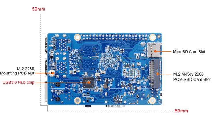 The SSD is mounted on the back. (Image source: Orange Pi)
