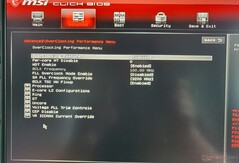 MSI Vector GP76 BIOS: Overclock
