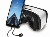 Alcatel Idol 4S Android smartphone with JBL headphones and VR headset
