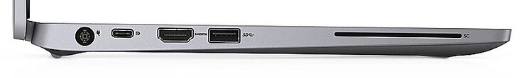 Left side: Power supply, 1x USB 3.1 Gen 1 Type-C, HDMI, 1x USB 3.1 Gen 1 Type-A, smart card reader
