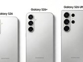 The Samsung Galaxy S26 family as it probably won't look. The Galaxy S26 Ultra is likely to be significantly rounder. (Image source: Ice Universe)