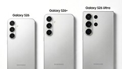 The Samsung Galaxy S26 family as it probably won't look. The Galaxy S26 Ultra is likely to be significantly rounder. (Image source: Ice Universe)