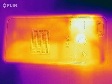 Heatmap of the bottom of the device under load