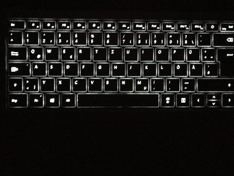 Backlit keyboard (maximum brightness)