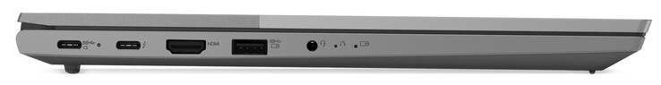 Left side: 1x USB-C 3.2 Gen2 (incl. DisplayPort and PD), 1x Thunderbolt 4, HDMI 1.4, 1x USB-A 3.0 Gen1, combined audio port