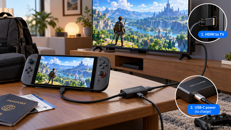 Nintendo Switch connected to TV