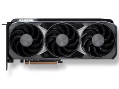 Artist render of AMD Radeon RX 9070 XT GPU. (Image source: AMD)