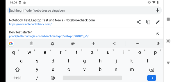 Keyboard in landscape mode