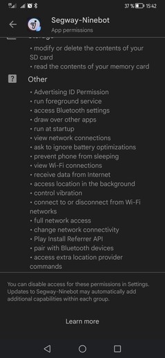 List of permissions part 2