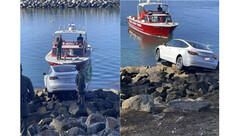 Another Model 3 gas/brakes crash (images: OCPD/Instagram)