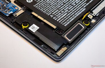 The Envy x360 14's stereo speakers are tuned by Poly