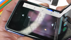 The Galaxy Z Fold's display needs to be handled with extreme care. (Image Source: JerryRigEverything on YouTube)
