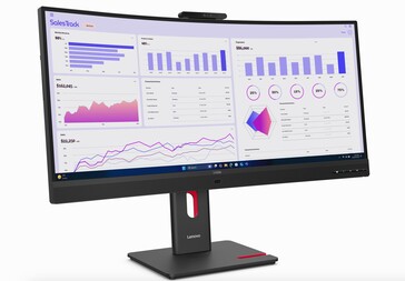 Front view of the Lenovo ThinkVision T34WD monitor.
