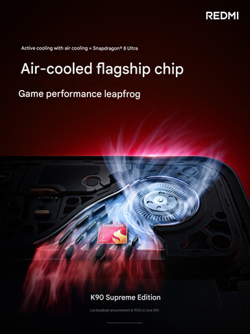 Active cooling fan of the Redmi K90 Ultra (machine translated)