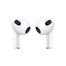 The 3rd gen Airpods feature shorter stems with the same pinch-activated controls (Image Source: Apple)
