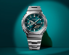 The Casio G-Steel GM2110D-3A1 with a blue-green dial, pictured. (Image source: Casio)