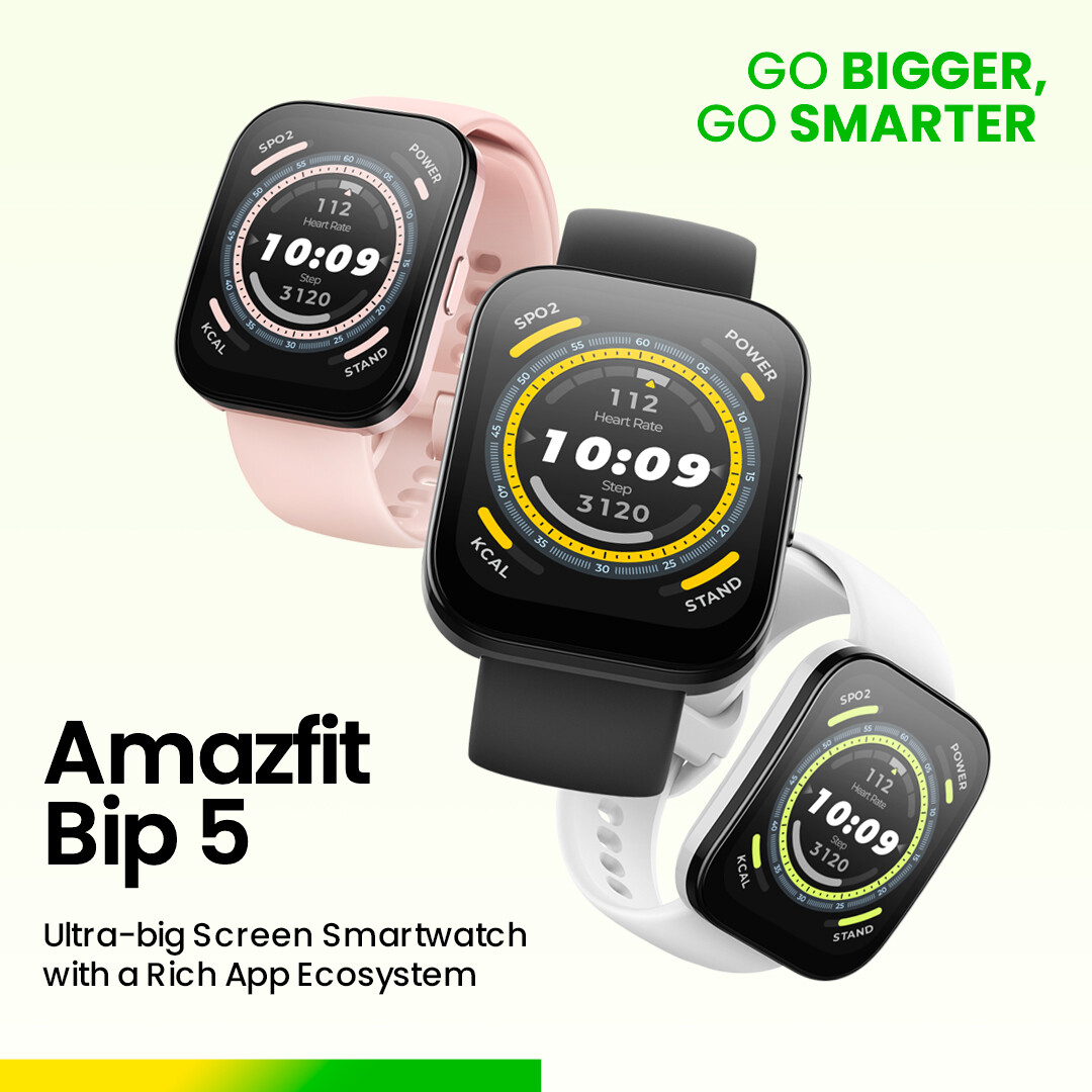 Amazfit Bip 5: New smartwatch launches for under US$100 with 1.91-inch  display and 10 days of battery life -  News