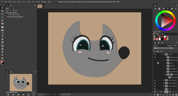 Vector layers are coming to GIMP 3.2. (Image source: @aka_reju on Mastodon)