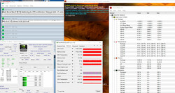 CPU and GPU information during a combined FurMark and Prime95 stress test.