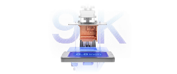 The 6.8-inch display panel has a resolution of 8,520 x 4,320 pixels