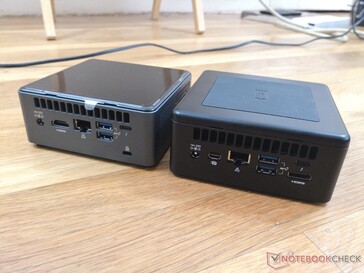 NUC 10 (left) vs NUC 11 (right). The newer model is every-so-slightly larger
