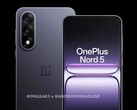 The OnePlus Nord 5 gets a brand-new design and pill-shaped camera bump (Image source: @OnLeaks / Android Headlines)