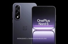 The OnePlus Nord 5 gets a brand-new design and pill-shaped camera bump (Image source: @OnLeaks / Android Headlines)