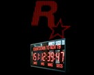 Rockstar Games logo with clock counting down to GTA 6 release date