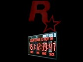 Rockstar Games logo with clock counting down to GTA 6 release date