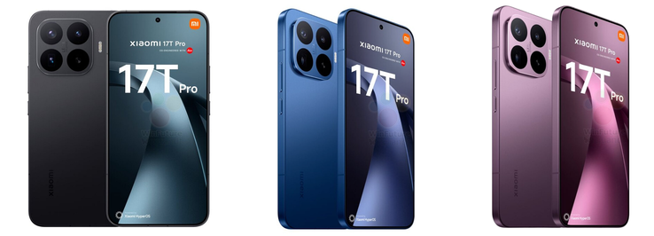 High-res renders of the Xiaomi 17T Pro.
