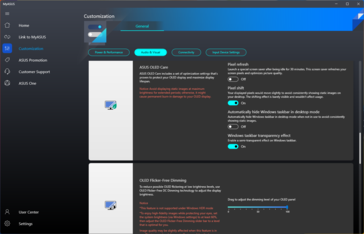 MyAsus OLED settings