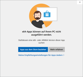 64-bit apps are not supported (yet)