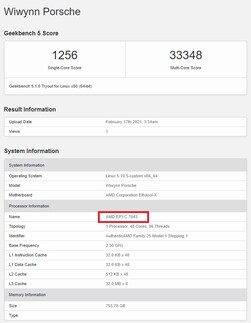 EPYC 7643. (Image source: Geekbench)