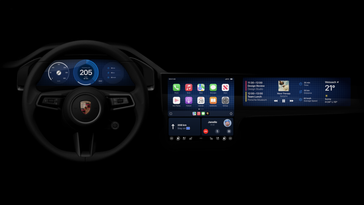 Next-gen Apple CarPlay embedded OS in a 2024 Porsche. (Image: Apple/Porsche)