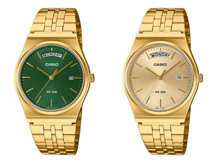 The Casio MTP-B146G-3AVEF (left) and MTP-B146G-9AVEF (right) watches. (Image source: Casio)
