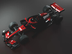 A sample F1 racecar, complete with red liveries.